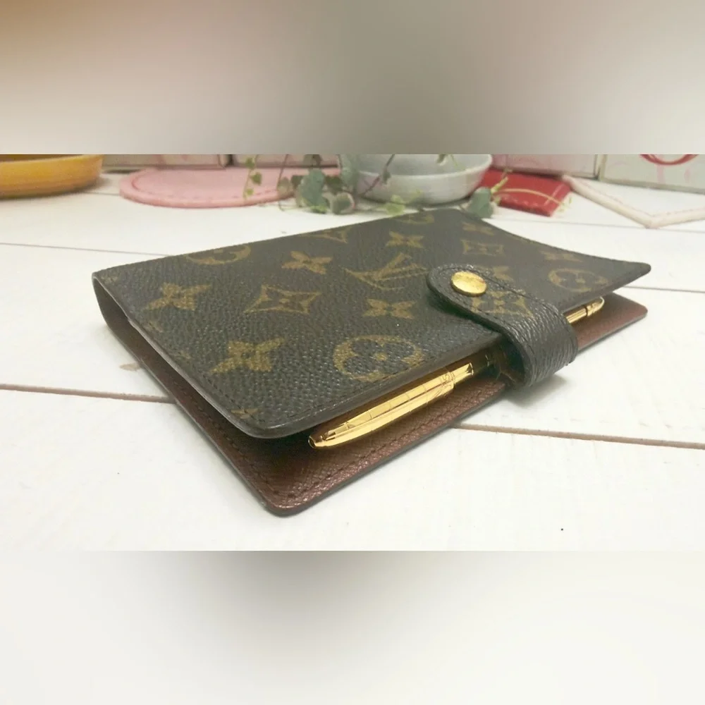 Louis Vuitton Monogram Agenda Planner PM w Gold Pen